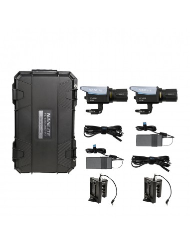 Kit 2 x Foco Nanlite FC-60B Bi-color + Battery Grip